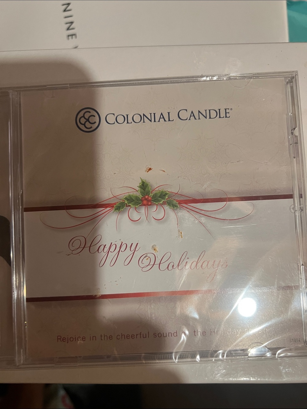 Happy Holidays Decorative Holiday CD   - White and Red